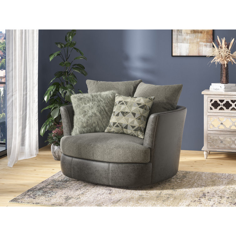 Wade Logan® Hostivice Upholstered Swivel Chair And A Half & Reviews